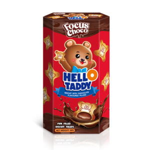 Hello Taddy – Filled Fun Biscuit Treats 50g（Strawberry & Chocolate)